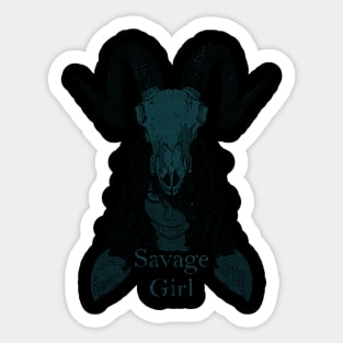 ASCii Savage Girl w/ text (Blue) Sticker